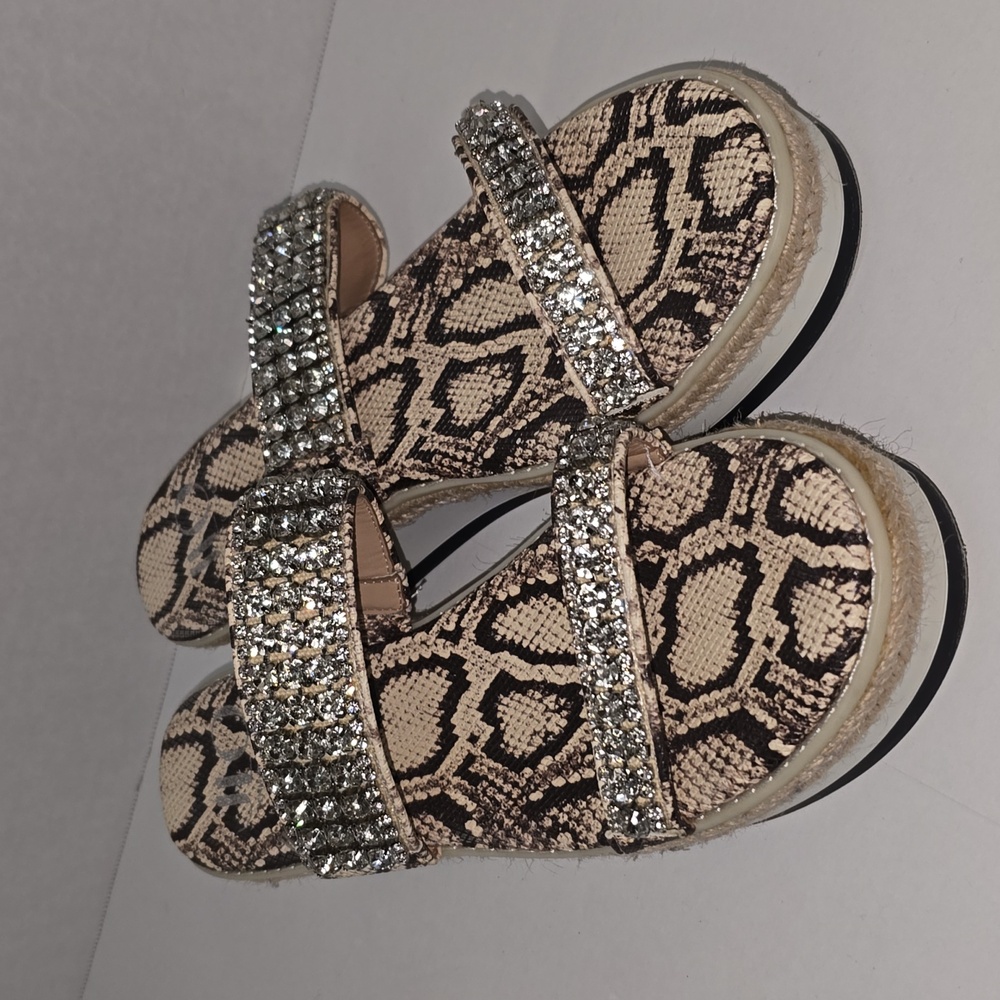 JLo Wedge Bling Sandals Womens Size 10